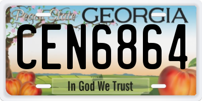 GA license plate CEN6864