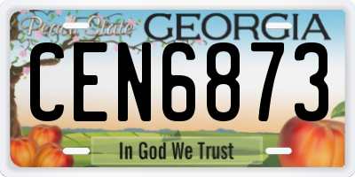 GA license plate CEN6873