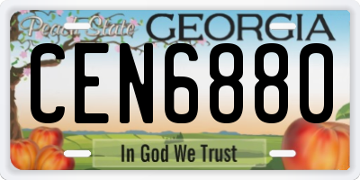 GA license plate CEN6880