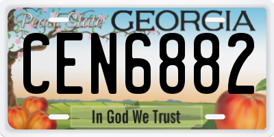GA license plate CEN6882