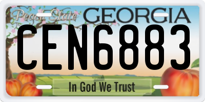 GA license plate CEN6883