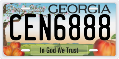 GA license plate CEN6888