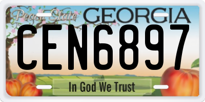 GA license plate CEN6897