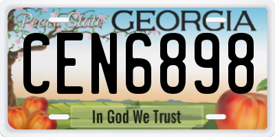 GA license plate CEN6898