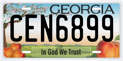 GA license plate CEN6899