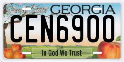GA license plate CEN6900