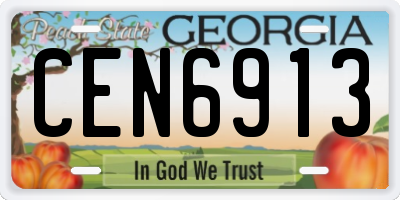 GA license plate CEN6913