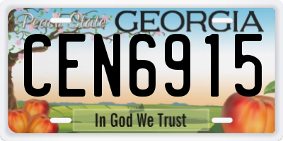 GA license plate CEN6915