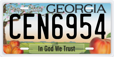 GA license plate CEN6954