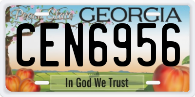 GA license plate CEN6956
