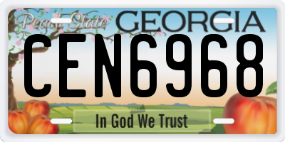 GA license plate CEN6968