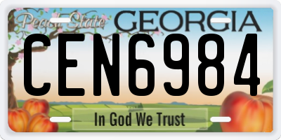 GA license plate CEN6984