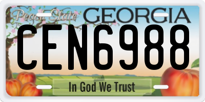 GA license plate CEN6988