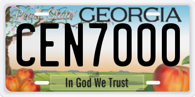 GA license plate CEN7000