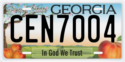 GA license plate CEN7004