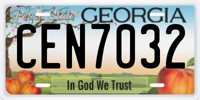 GA license plate CEN7032