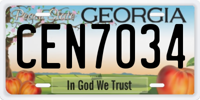 GA license plate CEN7034