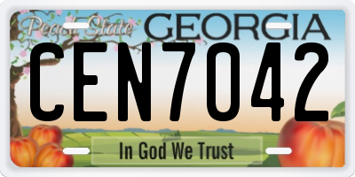 GA license plate CEN7042
