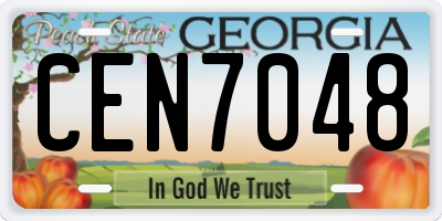 GA license plate CEN7048