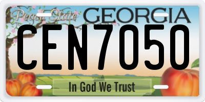 GA license plate CEN7050