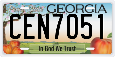 GA license plate CEN7051