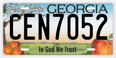 GA license plate CEN7052