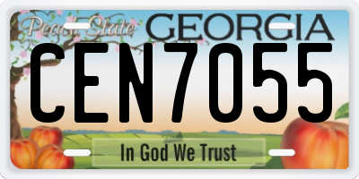 GA license plate CEN7055