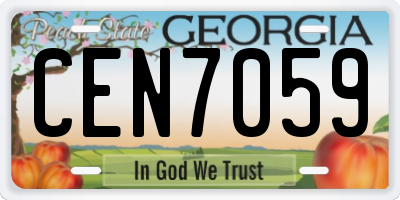 GA license plate CEN7059