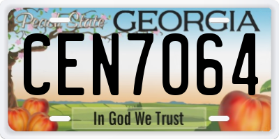 GA license plate CEN7064