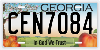 GA license plate CEN7084