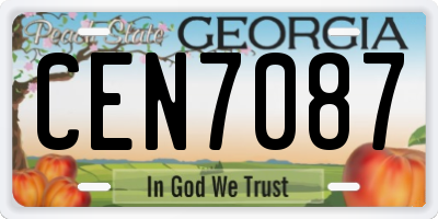 GA license plate CEN7087