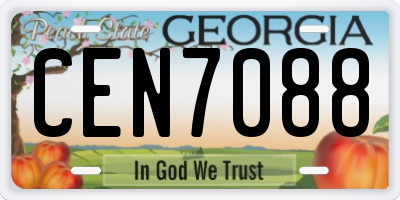 GA license plate CEN7088