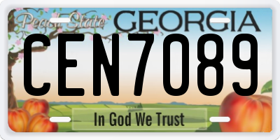 GA license plate CEN7089