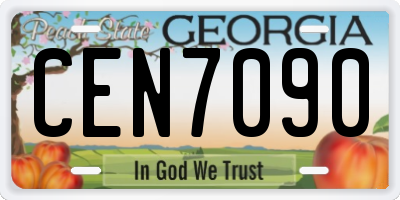 GA license plate CEN7090