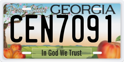 GA license plate CEN7091