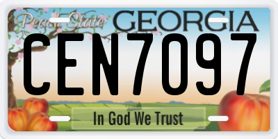 GA license plate CEN7097