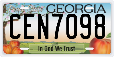GA license plate CEN7098