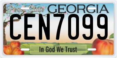 GA license plate CEN7099