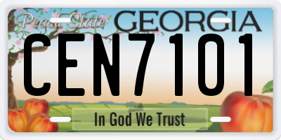 GA license plate CEN7101