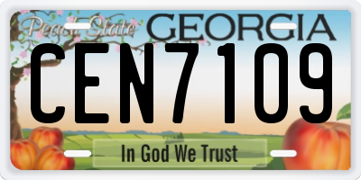 GA license plate CEN7109