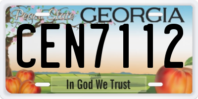 GA license plate CEN7112