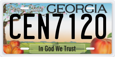 GA license plate CEN7120