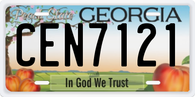 GA license plate CEN7121