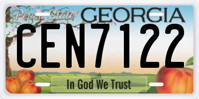 GA license plate CEN7122