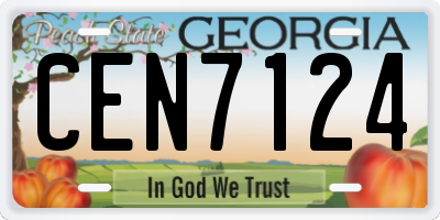GA license plate CEN7124