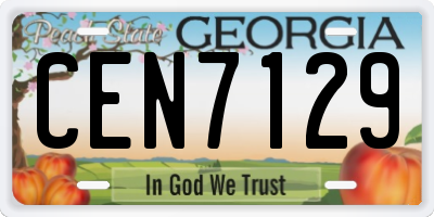 GA license plate CEN7129