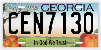 GA license plate CEN7130