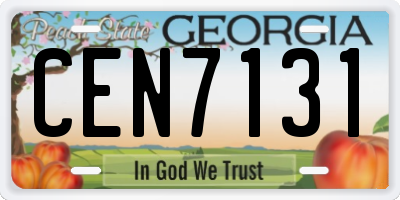 GA license plate CEN7131