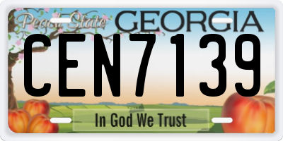 GA license plate CEN7139