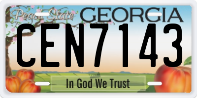 GA license plate CEN7143